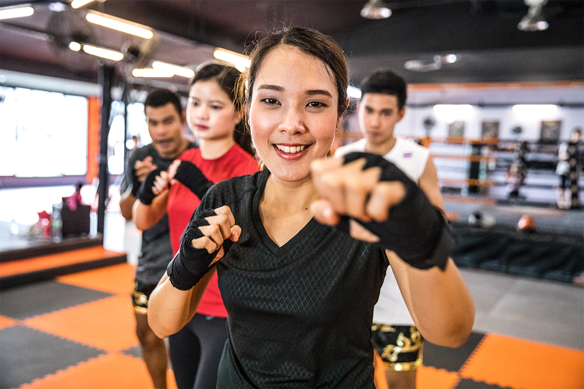 Students get intense workout at Cardio Kickboxing Class