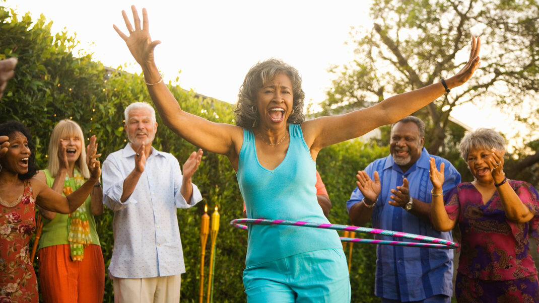 Older woman exercising for weight maintenance